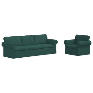vidaXL Комплект дивани 2 pcs Тъмен зелен 245 x 82 x 80 см текстил