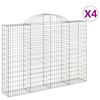 vidaXL Габионни кошници арка 4 бр 200x30x140/160 см поцинковано желязо