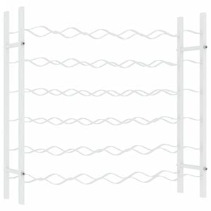 vidaXL Стойка за вино за 36 бутилки, бяла, метална