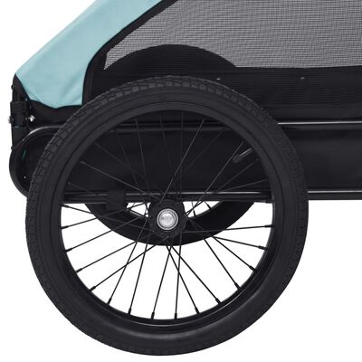 vidaXL Ремарке за велосипед за домашни любимци, синьо и черно