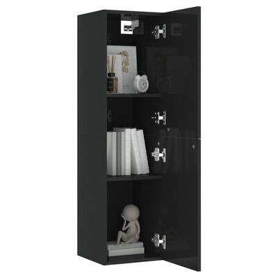 vidaXL ТВ шкафове, 2 бр, черен гланц, 30,5x30x110 см, ПДЧ