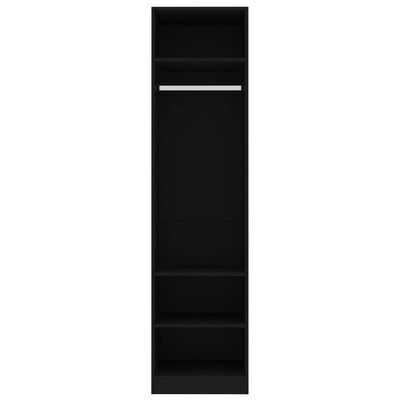 vidaXL Гардероб, черен, 50x50x200 см, ПДЧ