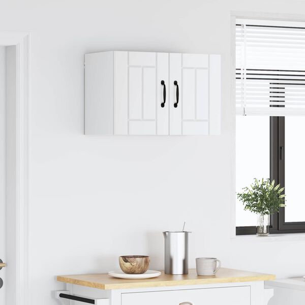 vidaXL Горен кухненски шкаф Бяло 60 x 31 x 40 см Инженерно дърво
