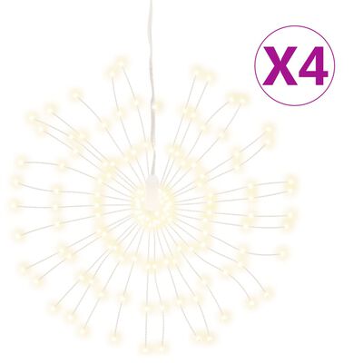 vidaXL Коледни звездни светлини 140 LED 4 бр топло бяло 17 см