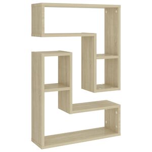 vidaXL Стенни рафтове, 2 бр, дъб сонома, 50x15x50 см, инженерно дърво