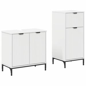 vidaXL Комплект мебели за баня 2 бр. Бяло 39,5 x 36 x 88 см