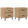 vidaXL Нощен шкаф 2 pcs Дъб 40 x 35 x 47,5 см Инженерно дърво