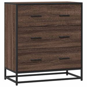vidaXL Бюфет Кафяв дъб 68x35x76 cm Изработена дървесина и метал