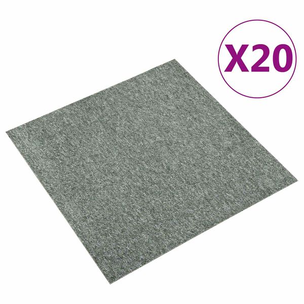 vidaXL Килим 20 pcs Зелен 50 x 50 cm 100% Полипропилен