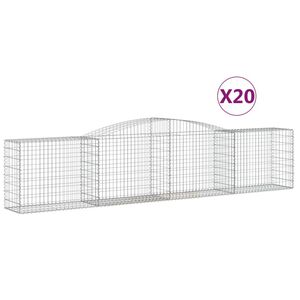 vidaXL Габионни кошници арка 20 бр 400x50x80/100 см поцинковано желязо