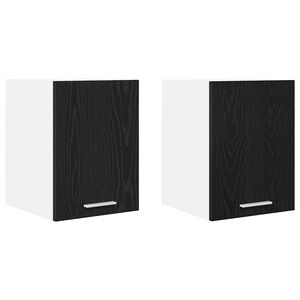 vidaXL Висящ шкаф с врата 2 pcs Черен дъб и бяло 30 x 31 x 40 см