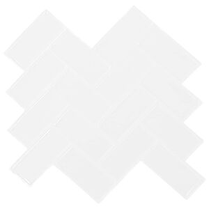 vidaXL Плочка рибена кост 20 бр. Бяло 30 x 30 cm Полиуретан и PET