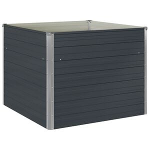 vidaXL Повдигната леха, антрацит, 100x100x77 см, поцинкована стомана