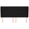 vidaXL Горна табла за легло с уши, черна, 163x23x118/128 см, плат