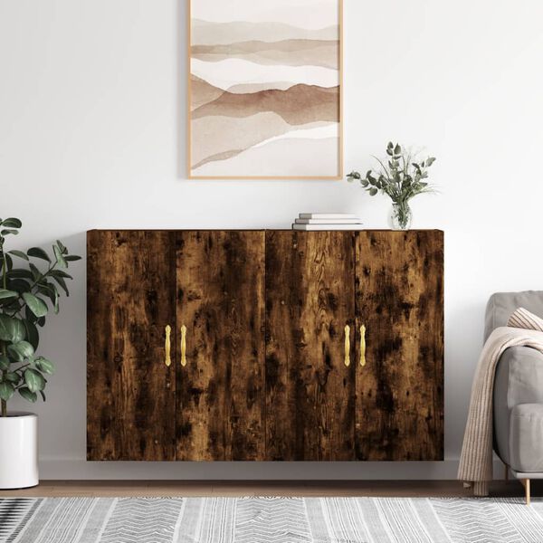 vidaXL Стенни шкафове, 2 бр, опушен дъб, 69,5x34x90 см