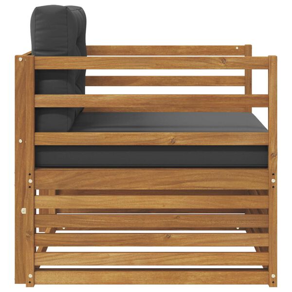 vidaXL Комплект дивани за открито Солидно акациево дърво и полиестер