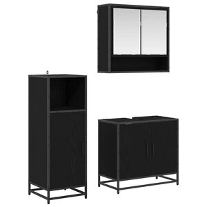 vidaXL Комплект мебели за баня 3 бр. Черния дъб 35 x 37,5 x 100 см