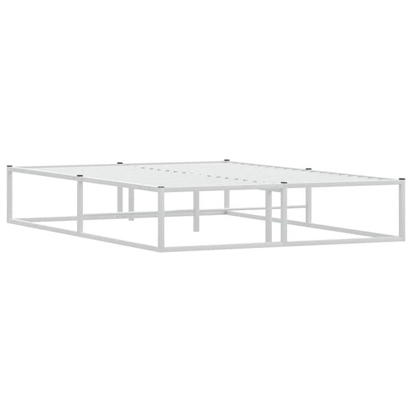 vidaXL Рамка за легло без матрак Бяла 140x200 cm Метал