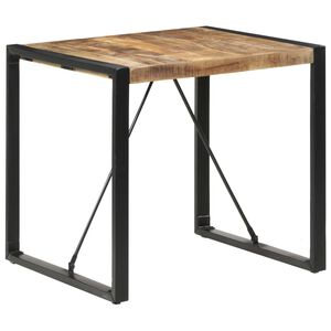 vidaXL Трапезна маса, 80x80x75 cм, грубо мангово дърво