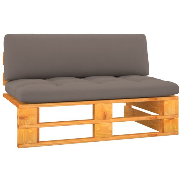 vidaXL Среден диван от градински палети, меденокафяв импрегниран бор