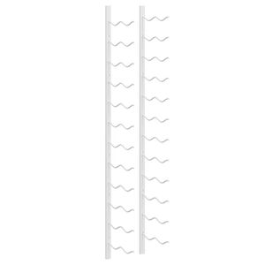 vidaXL Стойка за вино за 24 бутилки, стенен монтаж, бяла, желязо