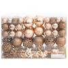 vidaXL Комплект коледни топки от 111 части розово златисти полистирен