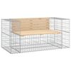 vidaXL Градинска пейка габионен дизайн 143x71x65,5 см бор масив