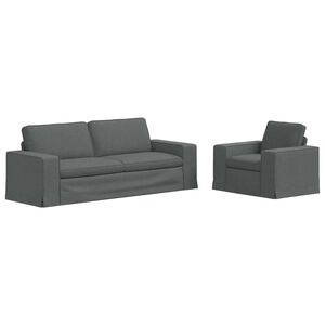 vidaXL Комплект дивани 2 pcs Тъмен сив 182 x 80 x 82 см текстил