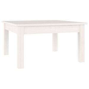 vidaXL Кафе маса, бяла, 55x55x30 см, борово дърво масив