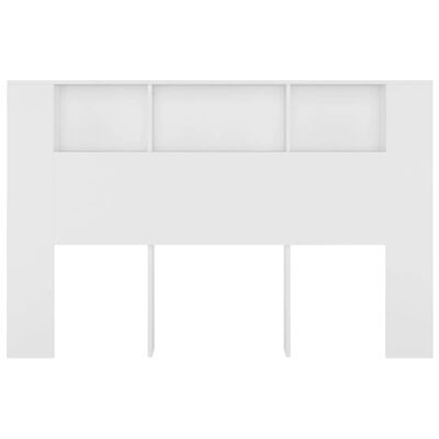 vidaXL Табла за легло тип шкаф, бяла, 160x18,5x104,5 см