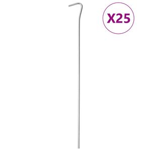 vidaXL Колчета за палатка 25 бр 30 см &Oslash;4 мм поцинкована стомана