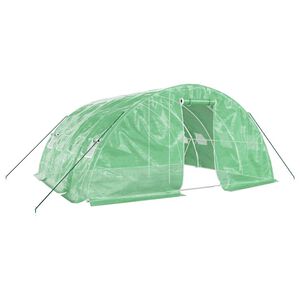 vidaXL Оранжерия със стоманена рамка зелена 20 м&sup2; 5x4x2,3 м