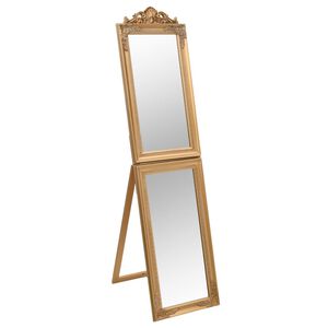vidaXL Стоящо огледало, златисто, 45x180 см