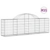vidaXL Габионни кошници арка 11 бр 200x30x60/80 см поцинковано желязо