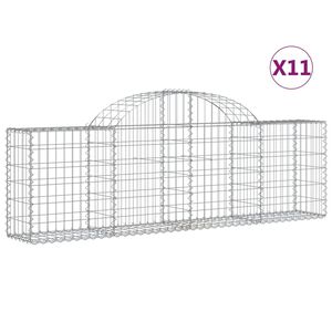 vidaXL Габионни кошници арка 11 бр 200x30x60/80 см поцинковано желязо