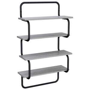vidaXL 4-етажна стена рафт Сив Сонома 80 x 24,5 x 104 см