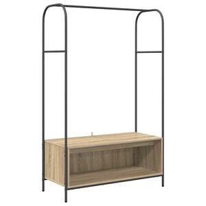 vidaXL Държач за дрехи Кафяв дъб 100 x 44 x 160 см Инженерна дървесина