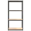 vidaXL Стелаж с 4 рафта, антрацит, стомана и инженерно дърво