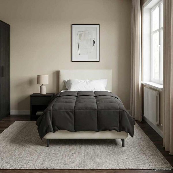 vidaXL Летен юрган Патичено Антрацит 140 x 220 cm Микрофибър