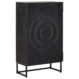 vidaXL Висок шкаф Черен 55 x 30 x 95 см