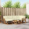 vidaXL Комплект дивани за открито 7 pcs Натурален и Крема