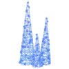 vidaXL Коледно дърво 3 pcs Синьо 20 x 20 x 80 см Акрил