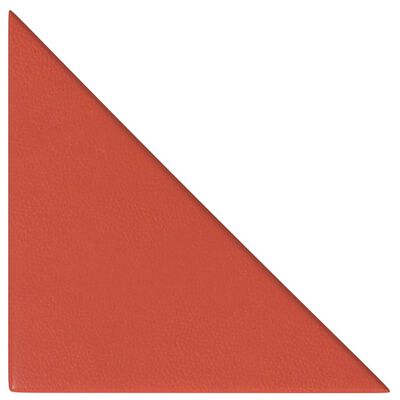 vidaXL Стенни панели 12 бр червени 30x30 см изкуствена кожа 0,54 м²