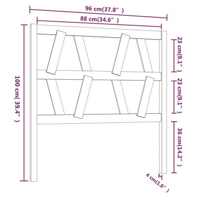 vidaXL Горна табла за легло, 96x4x100 см, бор масив