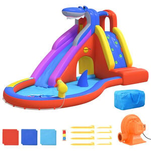 Happy Hop Надуваема водна пързалка с пръскащ басейн 450x320x240 см PVC