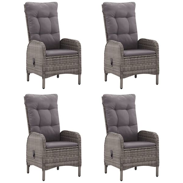 vidaXL Градински трапезен комплект, 5 части, сив