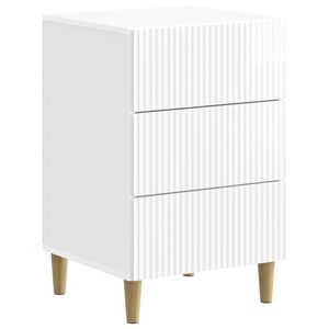 vidaXL Нощен шкаф Бял гланц 43 x 41 x 66,5 см Инженерна дървесина