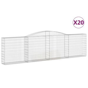 vidaXL Габионни кошници арка 20 бр 400x30x100/120см поцинковано желязо