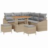 vidaXL Градински Софа Комплект с възглавница 8 pcs Бежово Полиратан