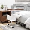 vidaXL Помощна маса с колелца бяла 55x36x63,5 см инженерно дърво